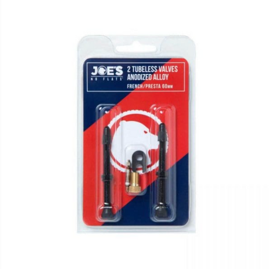 Valvulas Tubeless Joes No Flats Alloy Negras 60mm 2pzas
